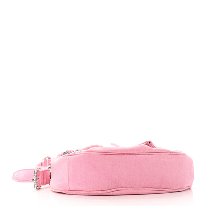 Balenciaga Washed Frayed Denim Crystal Le Cagole Shoulder Bag XS Denim Pink 4 of 10