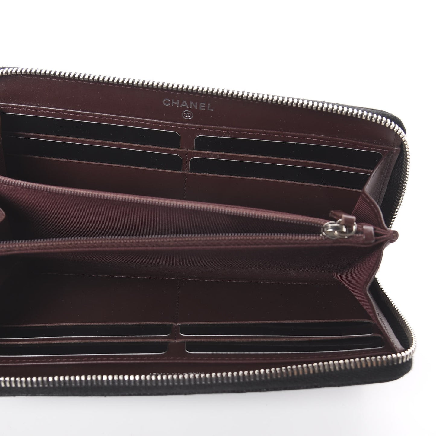 Caviar Quilted Large Gusset Zip Around Wallet Black