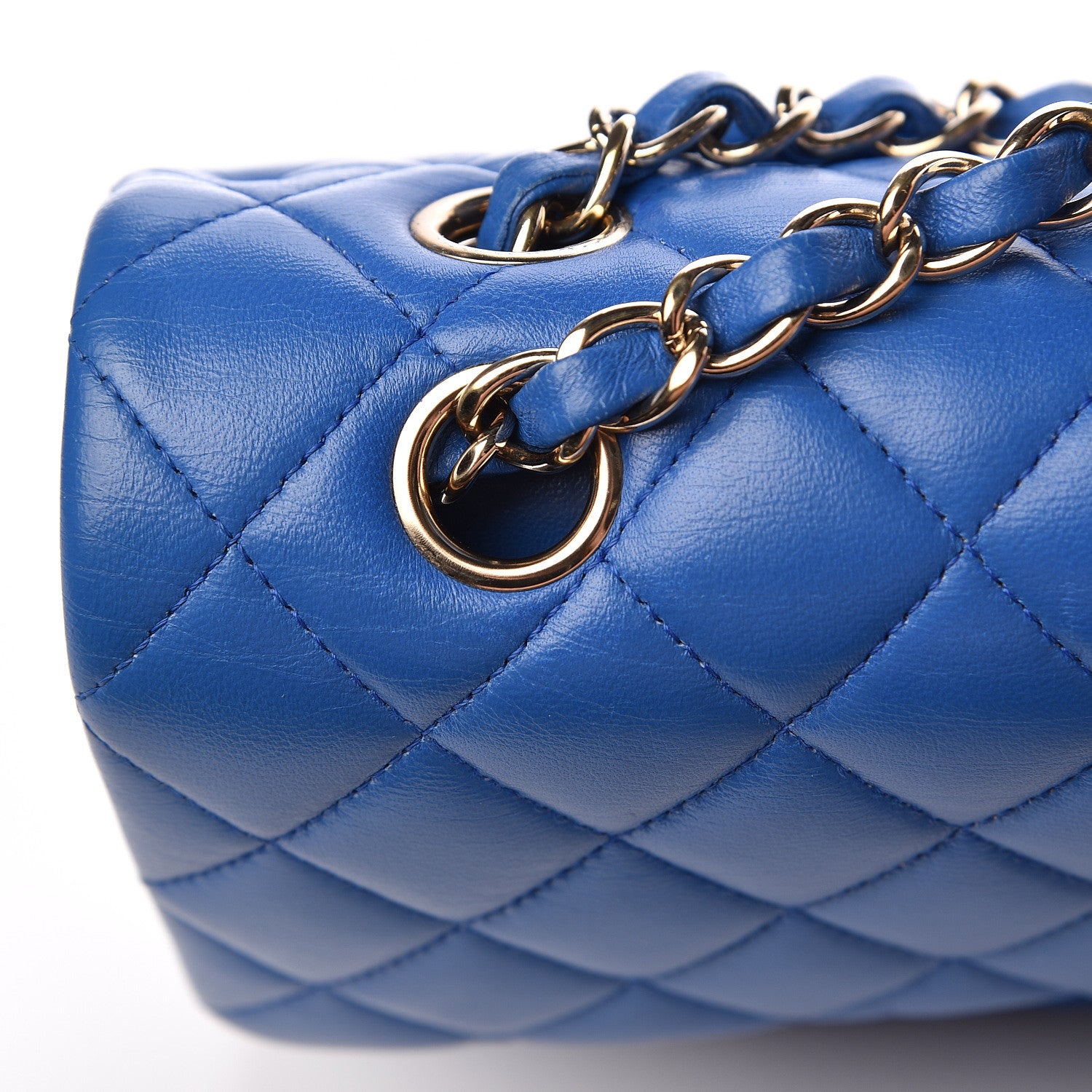 Chanel Lambskin Quilted Medium Double Flap Blue 12 of 18