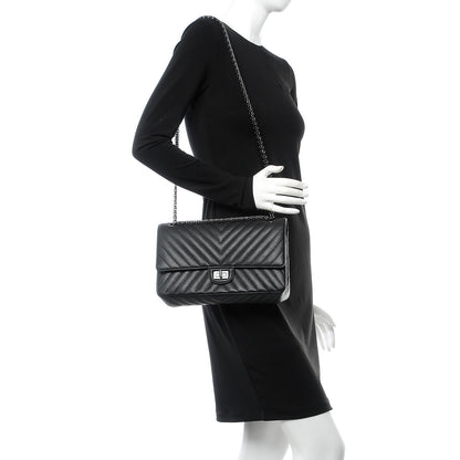 Chanel Sheepskin Chevron Quilted 2.55 Reissue 226 Flap So Black 2 of 9