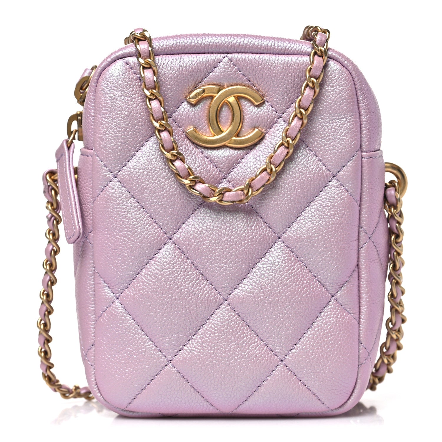 Chanel Iridescent Caviar Quilted Vertical My Perfect Camera Case Pink 1 of 10