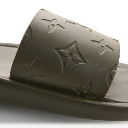 Louis Vuitton Rubber Monogram Embossed Sunbath Flat Mule 37 Kaki 9 of 9