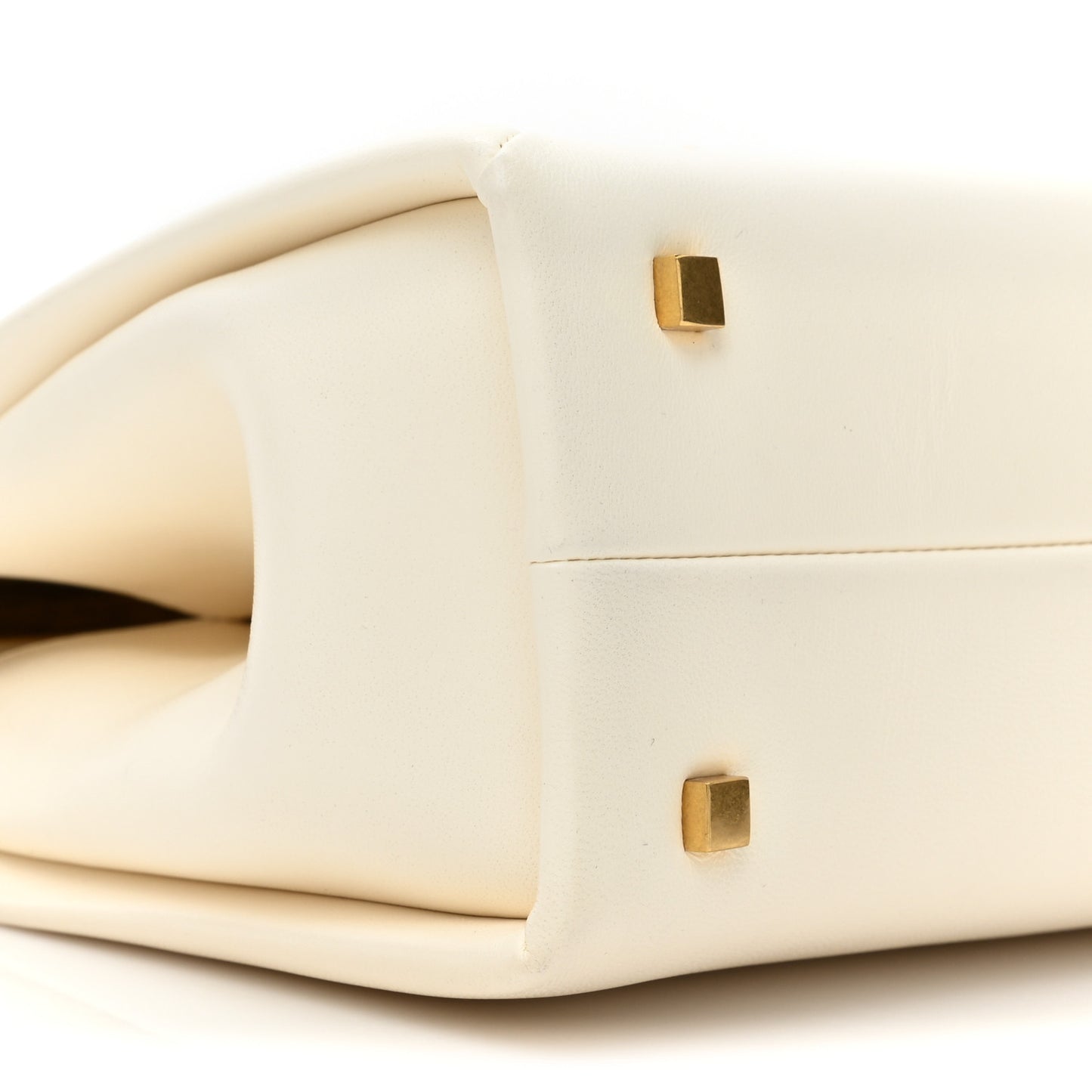 Nappa Small One Stud Top Handle Bag Ivory