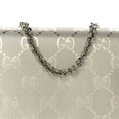 Gucci Imprime Monogram GG Pierce Chain Clutch Wallet Silver 10 of 13