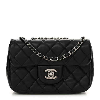 Chanel Lambskin Quilted Beaded Extra Mini Rectangular Flap Black 1 of 12