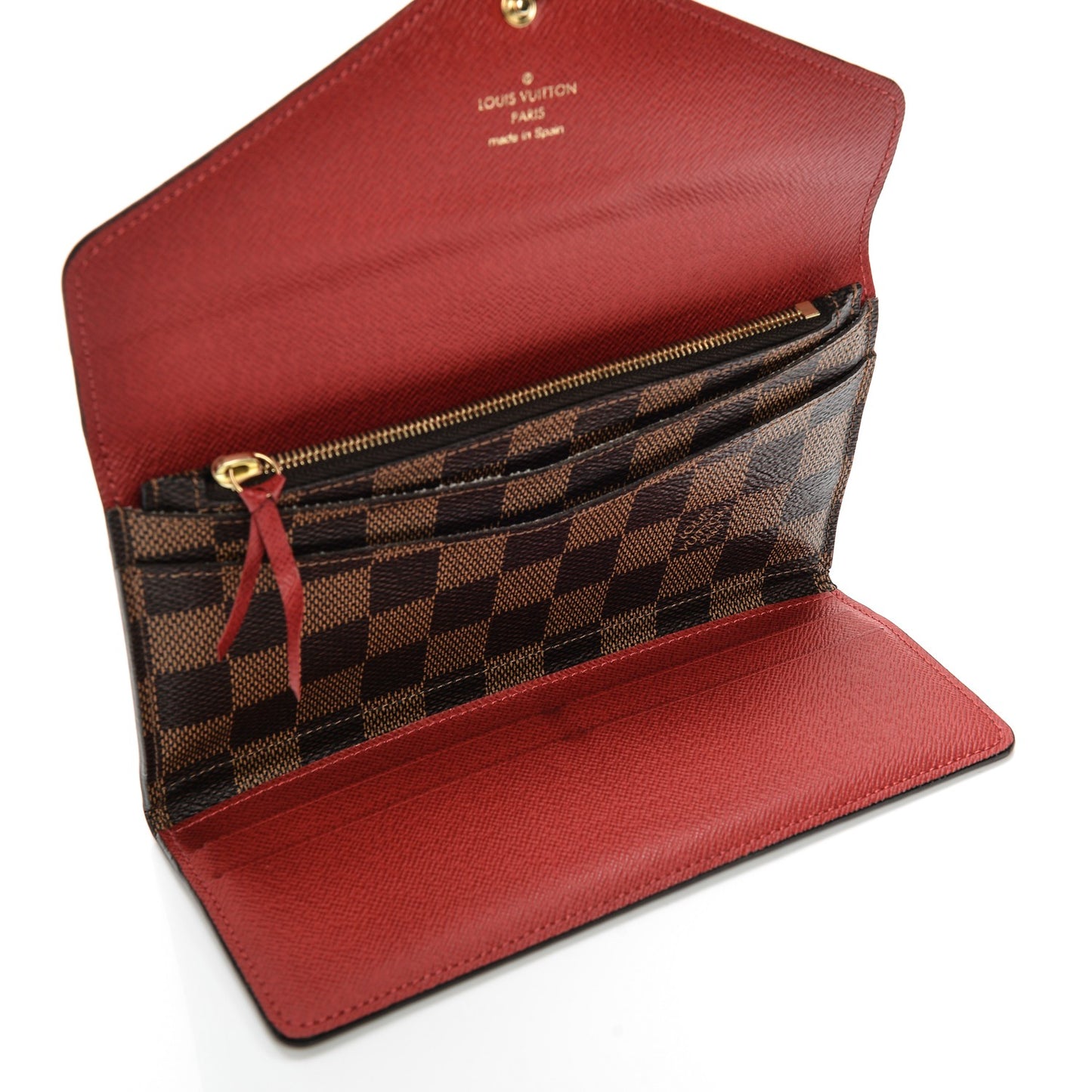 Damier Ebene Josephine Wallet Red