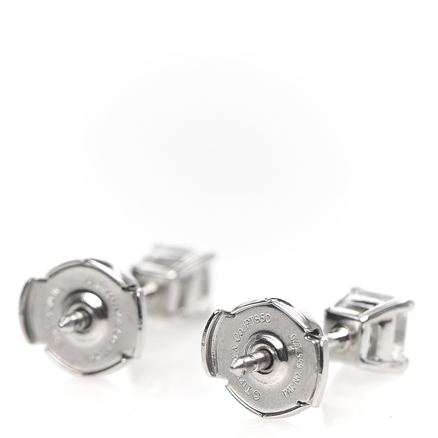 Tiffany Platinum Diamond 1.15ctw Lucida Solitaire Earrings 3 of 5