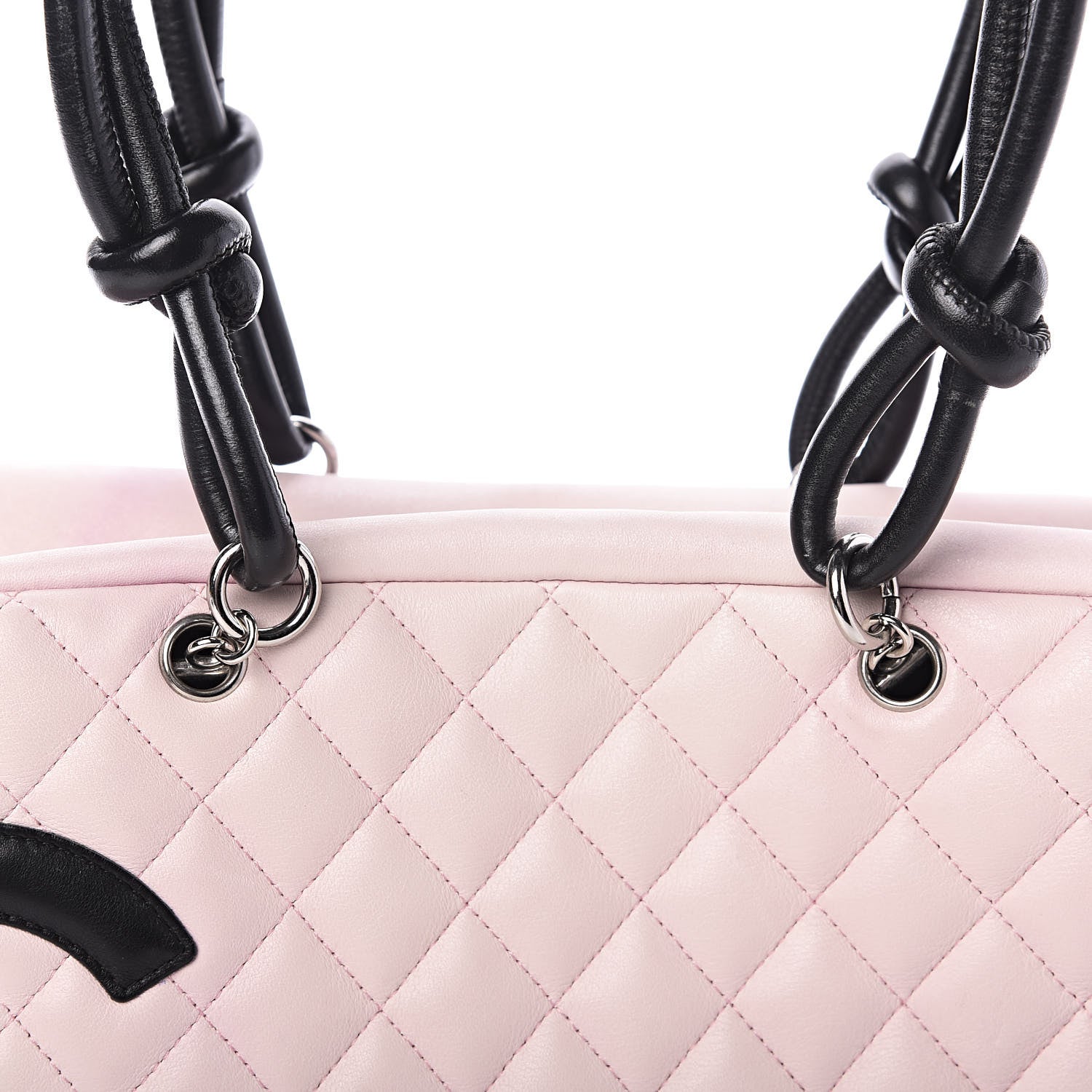 Chanel Calfskin Quilted Large Cambon Bowler Pink Black 12 of 13
