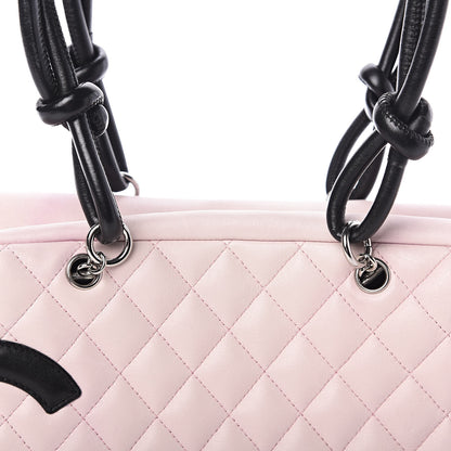 Chanel Calfskin Quilted Large Cambon Bowler Pink Black 12 of 13