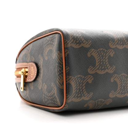 Celine Triomphe Canvas XL Calfskin Small Boston Bag Tan 9 of 10