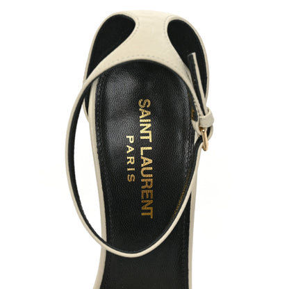 Saint Laurent Mink Bea Ankle Strap Sandals 37 White 7 of 7