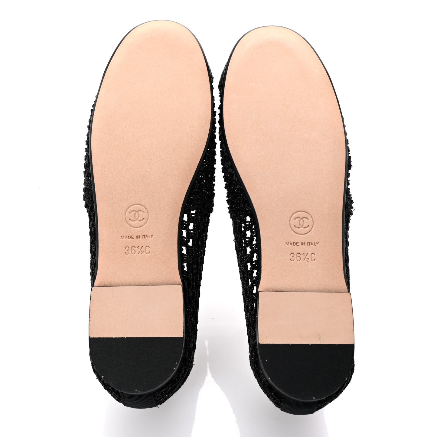 Knit Grosgrain Cap Toe CC Moccasin Loafers  36.5 Black