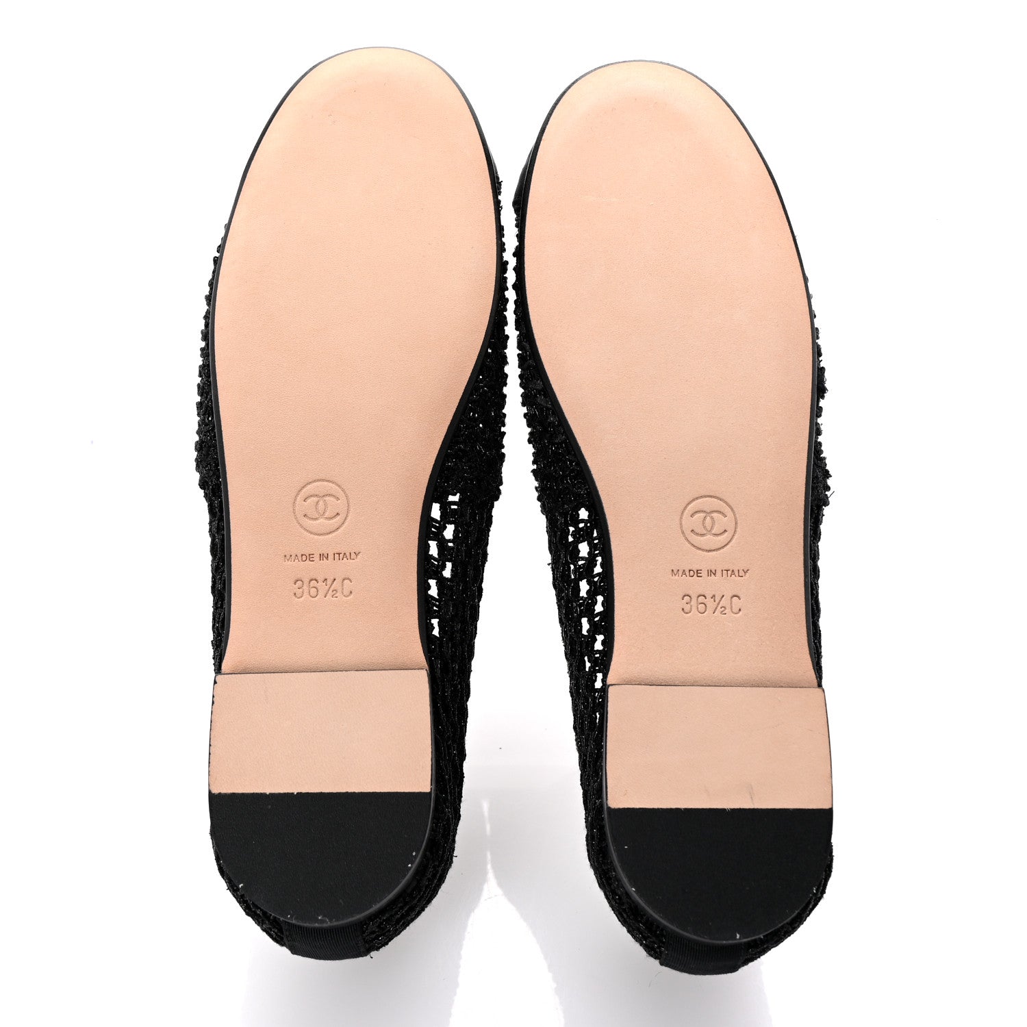 Chanel Knit Grosgrain Cap Toe CC Moccasin Loafers  36.5 Black 6 of 9