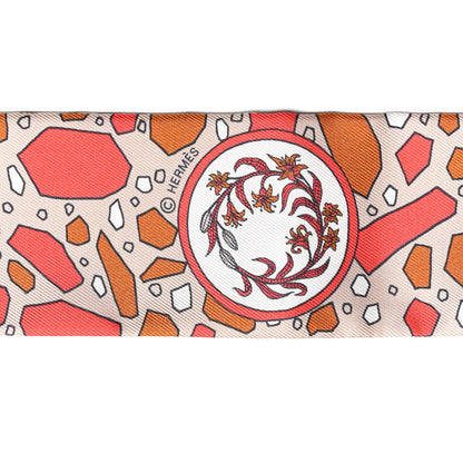 Hermes Silk La Danse Des Amazones Twilly Beige Corail Brun 3 of 4