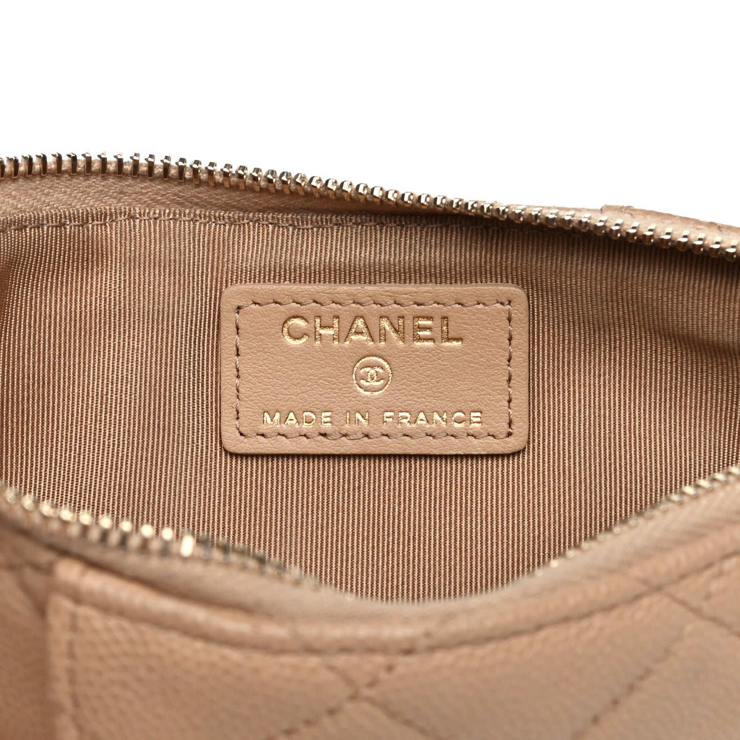 Caviar Quilted Classic iPhone Pouch Beige