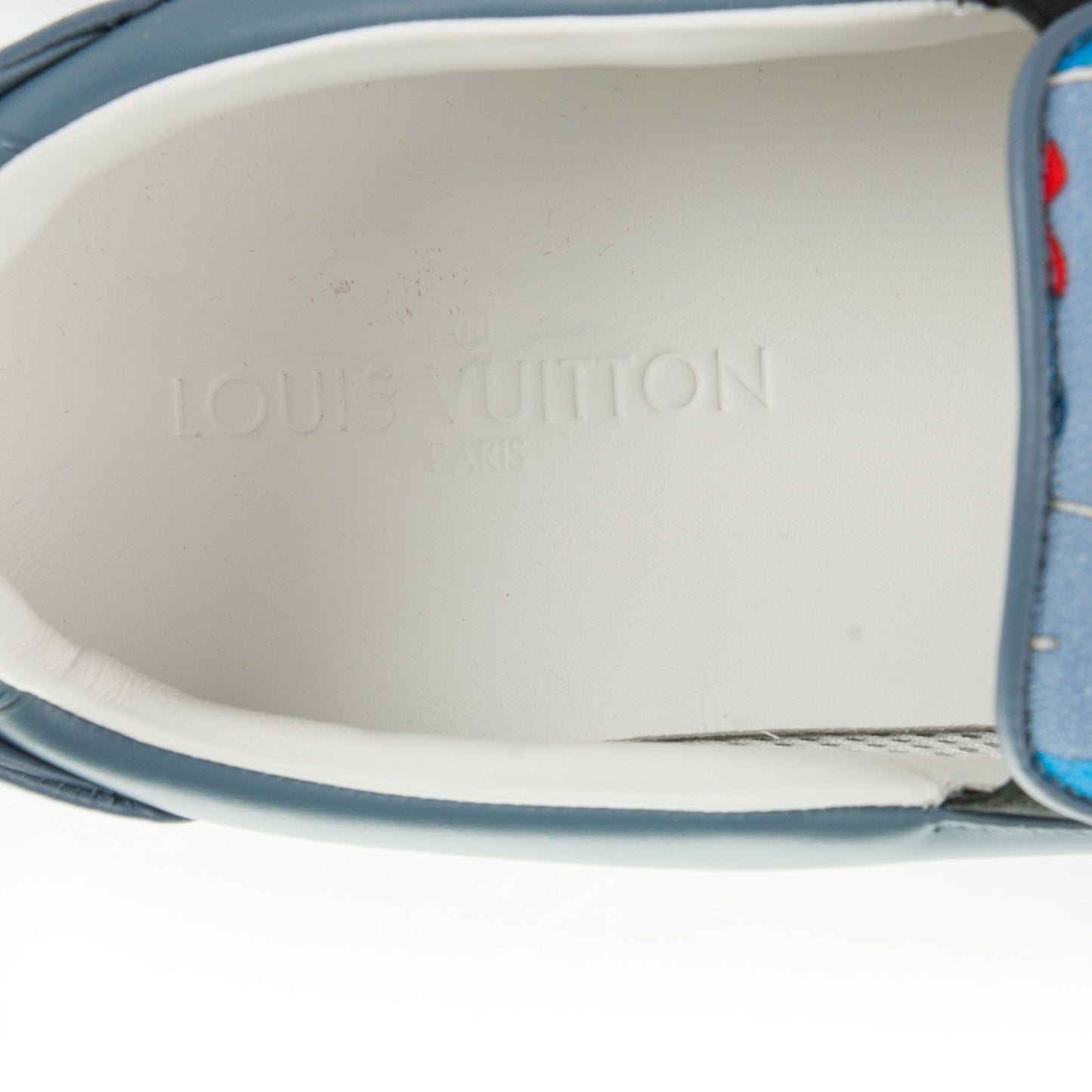 Calfskin Canvas Frontrow Slip On Sneakers 9.5 Indigo