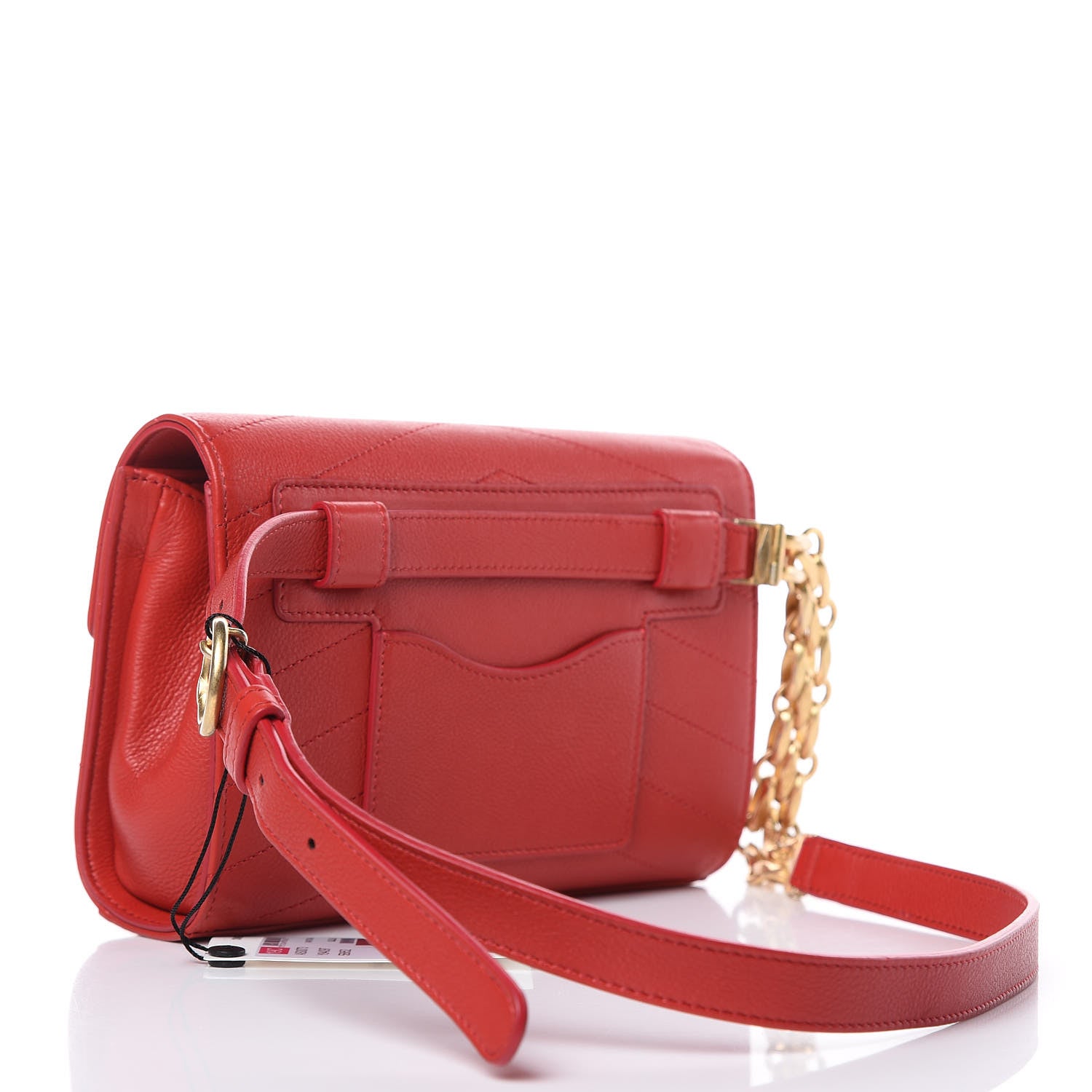 Chanel Calfskin Chevron Stitched Coco Waist Bag Red 3 of 13
