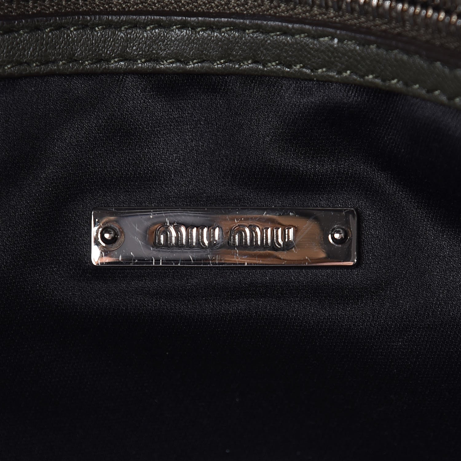 Miu Miu Nappa Matelasse Crystal Flap Clutch Dark Green 6 of 9