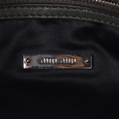 Miu Miu Nappa Matelasse Crystal Flap Clutch Dark Green 6 of 9