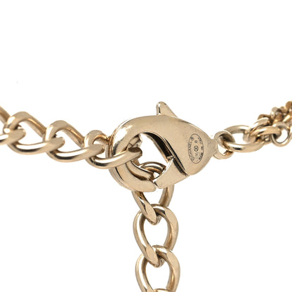 Chanel Metal CC Chain Necklace Gold Pearly White 3 of 4