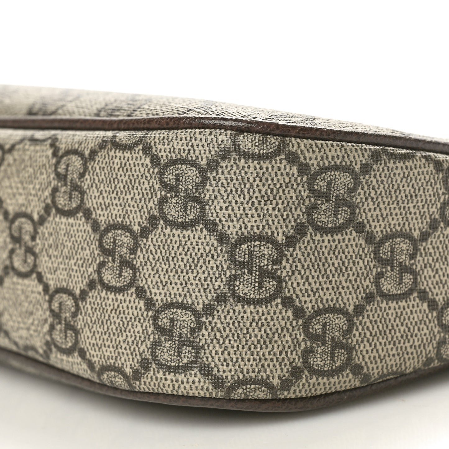 GG Supreme Monogram Textured Dollar Calfskin Small Ophidia Hobo Beige Ebony New Acero