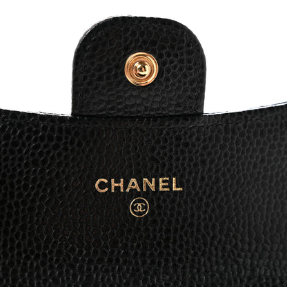 Chanel Caviar Quilted Flap Card Holder Wallet Black Black 6 of 12