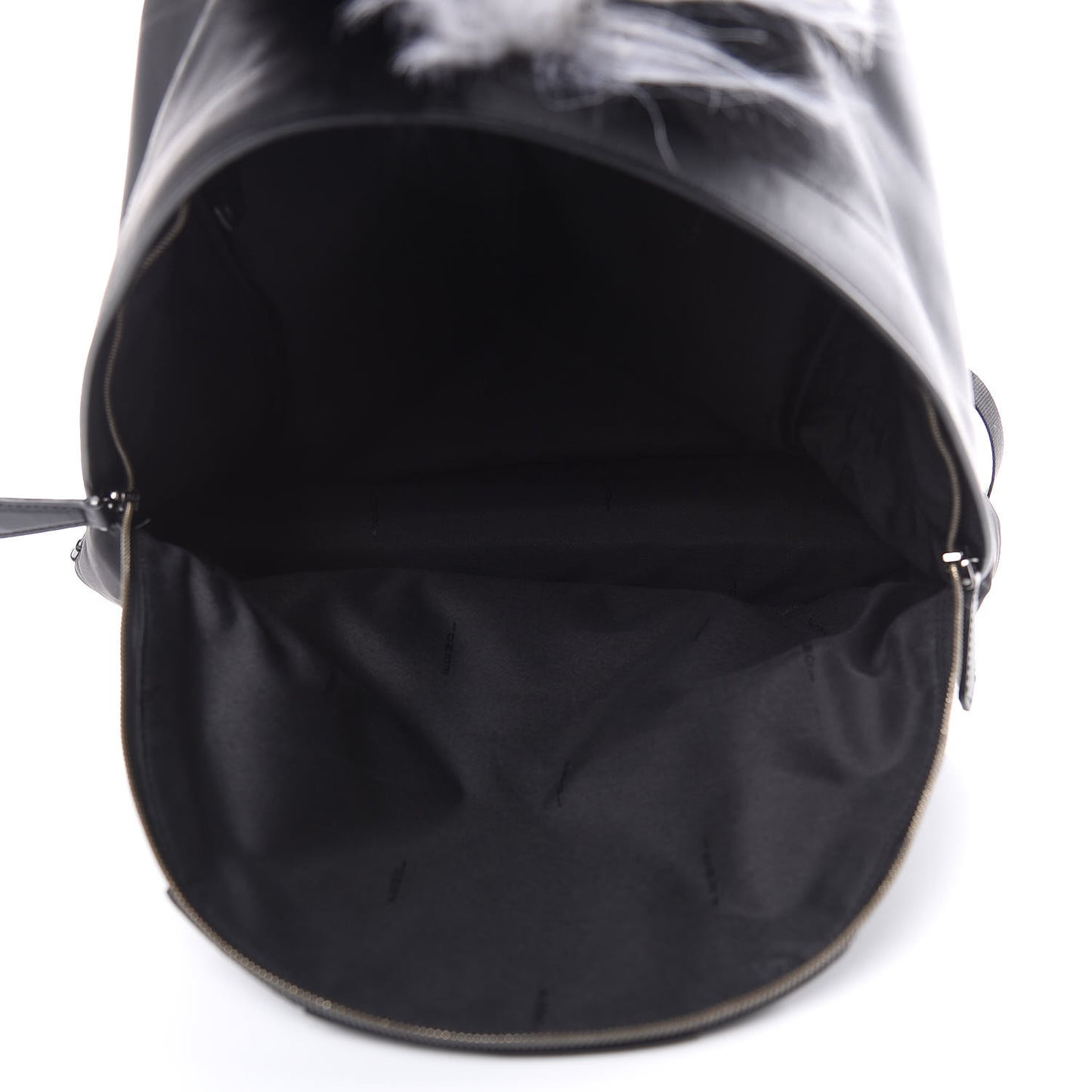 Vitello Century Nylon Crocodile Elaphe Fox Goat Fur Metal Monster Eyes Backpack Black