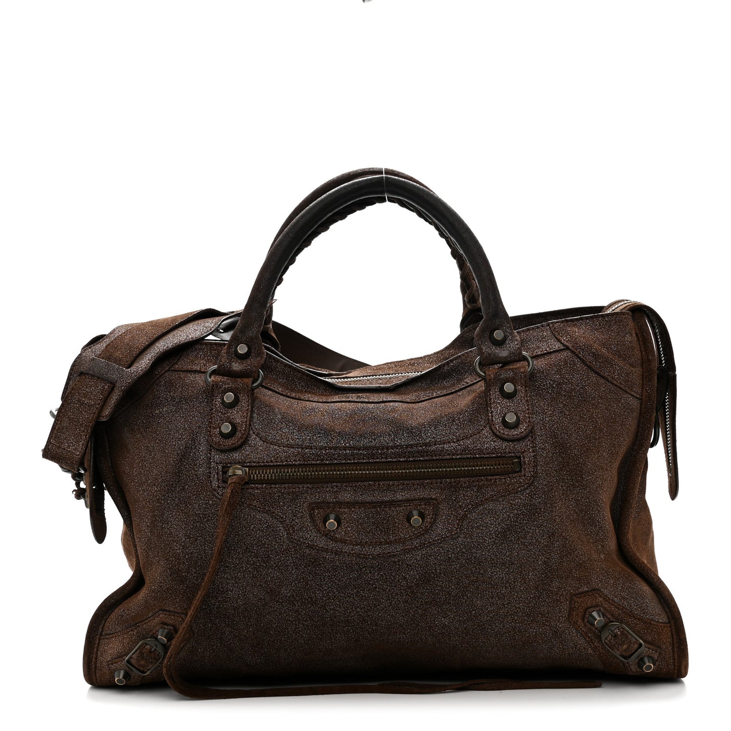 Metallic Craquele Calfskin Classic Hardware City Bronze