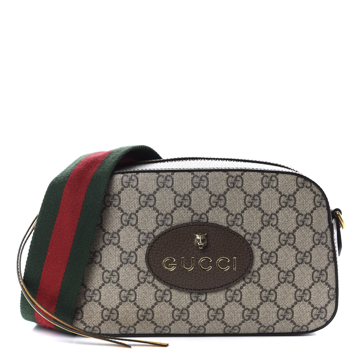 Gucci GG Supreme Monogram Web Neo Vintage Shoulder Bag Beige New Acero Crop 1 of 14