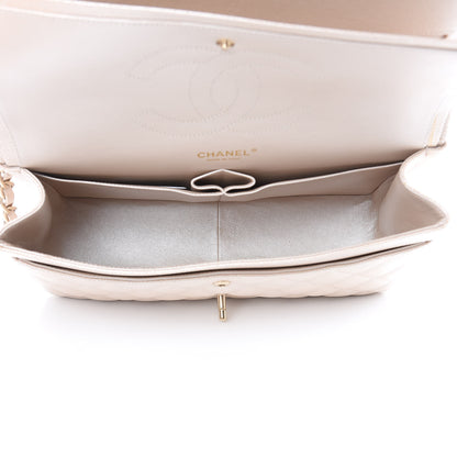Chanel Pearly Caviar Quilted Jumbo Double Flap Light Beige 5 of 14