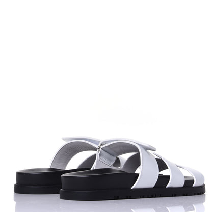 Hermes Calfskin Womens Chypre Sandals 38.5 White 4 of 11