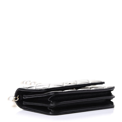 Chanel Calfskin Quilted Mini Maxi Pearls Wallet On Chain WOC Black 3 of 5