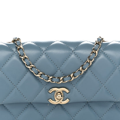 Chanel Lambskin Quilted Rectangular Phone Holder Clutch With Chain Dark Blue 8 of 11