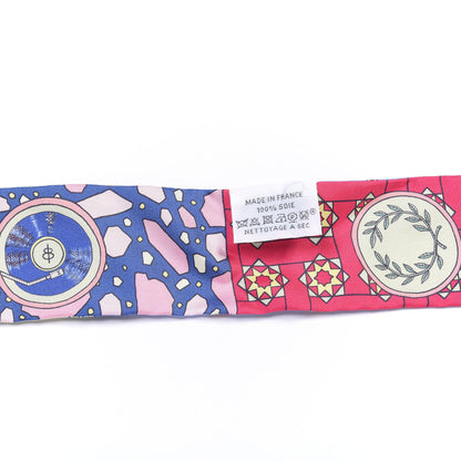 Hermes Silk La Danse Des Amazones Twilly Bleu Roy Vert Jaune 2 of 4