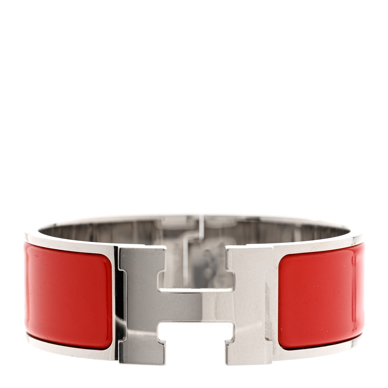 Hermes Enamel Wide Clic Clac H Bracelet GM Rouge Vif 1 of 6