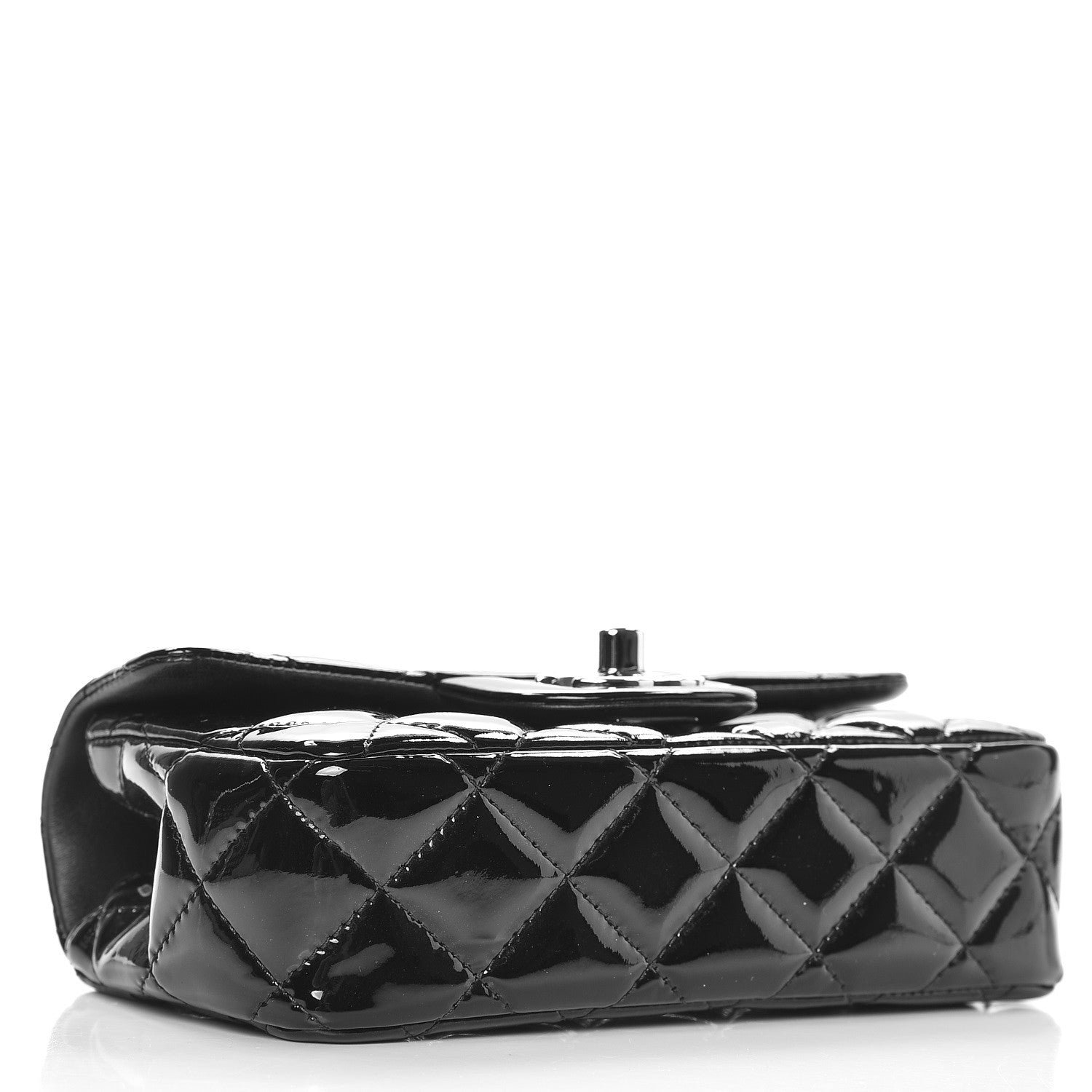 Chanel Patent Calfskin Quilted Extra Mini Rectangular Flap Black 4 of 7