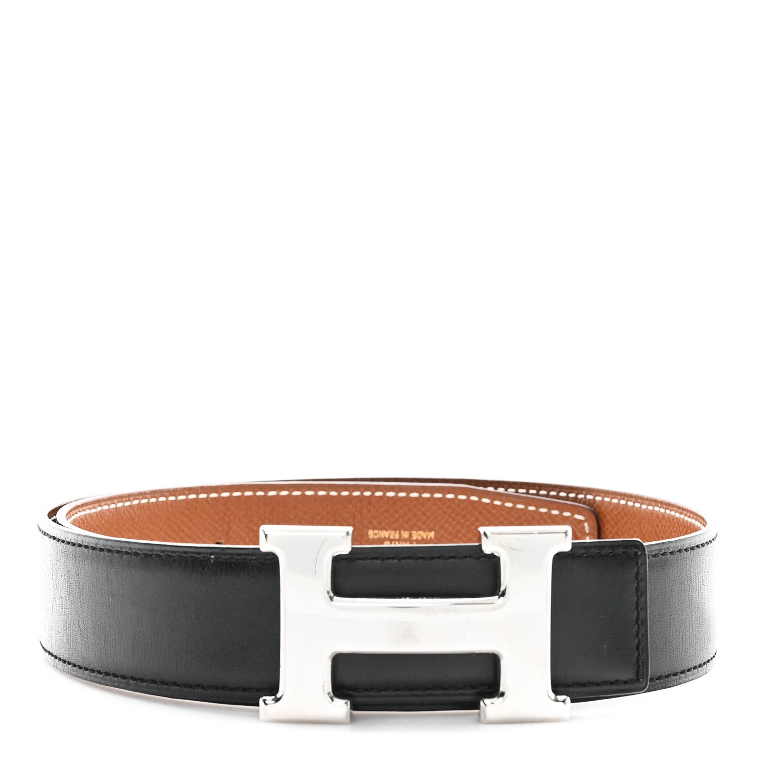 Hermes Box Courchevel 32mm H Belt 65 Black Gold 1 of 4