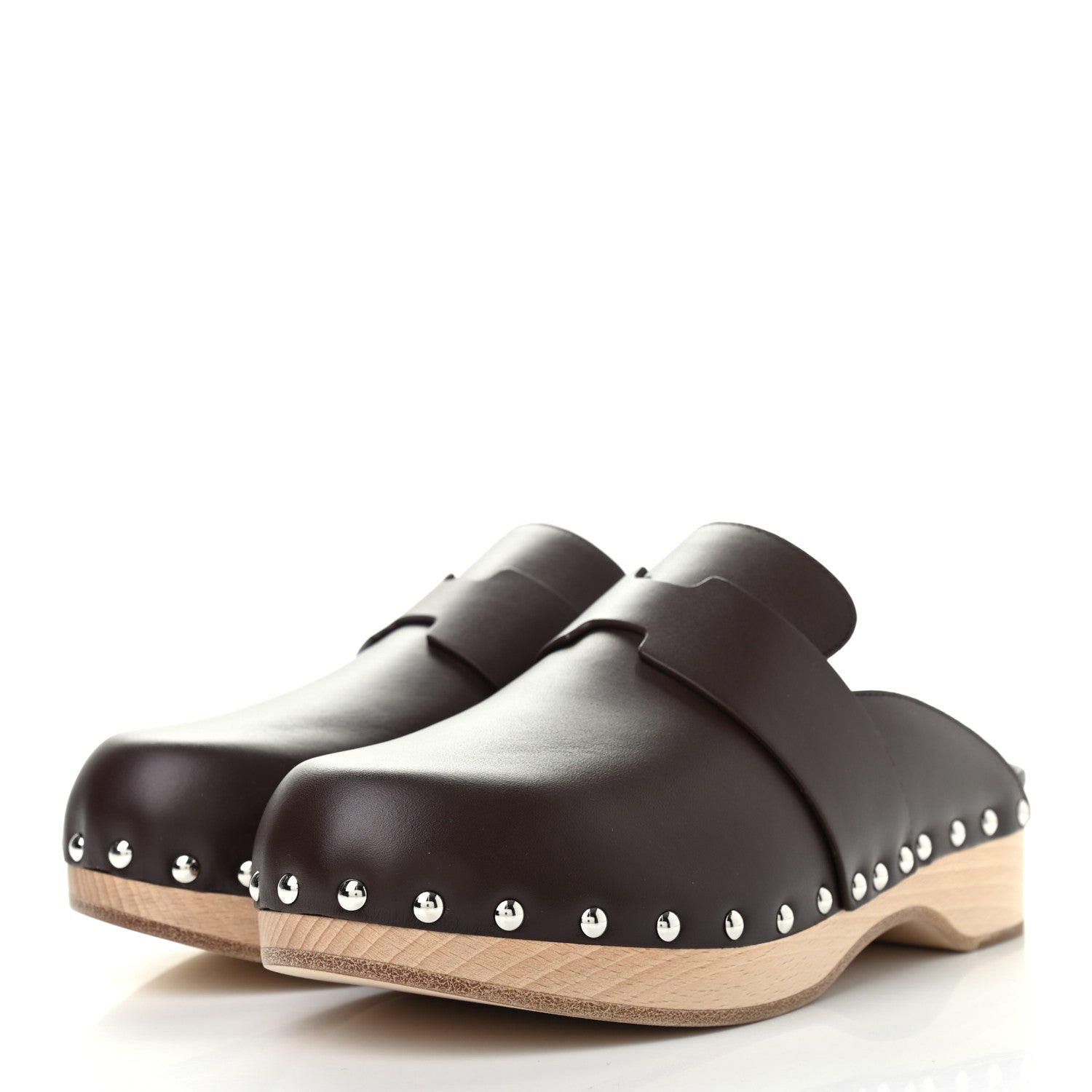 Hermes Calfskin Calya Mules 37 Brown 3 of 8