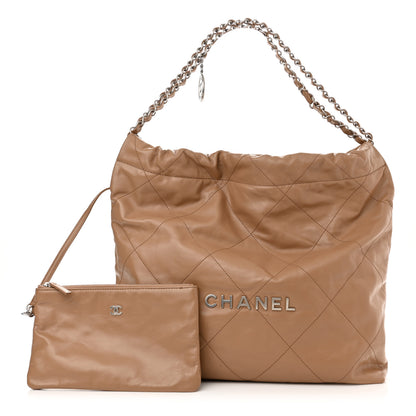 Chanel Shiny Calfskin Quilted Chanel 22 Camel 1 of 11