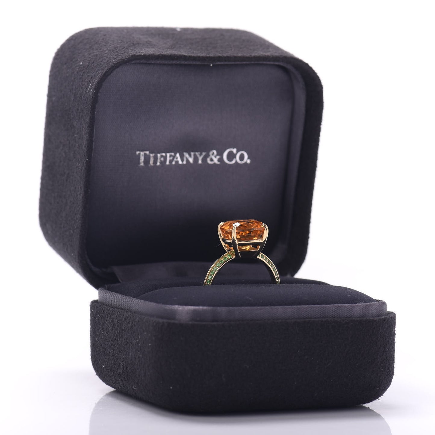 18K Yellow Gold Citrine Tsavorite Sparklers Ring 50 5.5