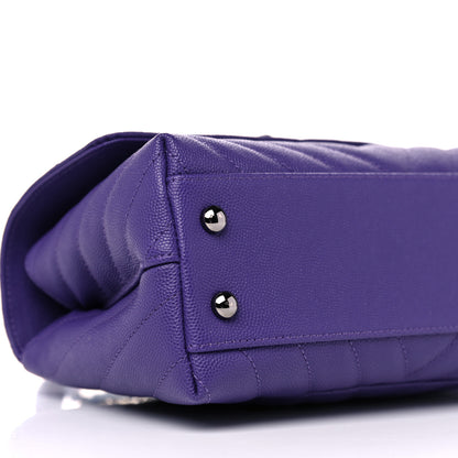 Chanel Caviar Chevron Quilted Mini Coco Handle Flap Purple 8 of 10