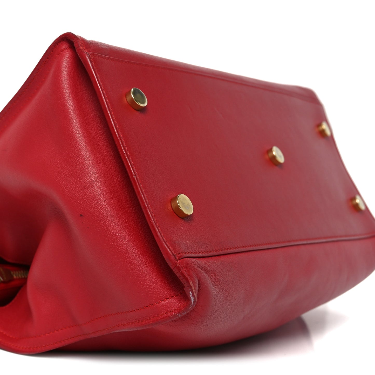 Calfskin Small Monogram Cabas Lipstick Red
