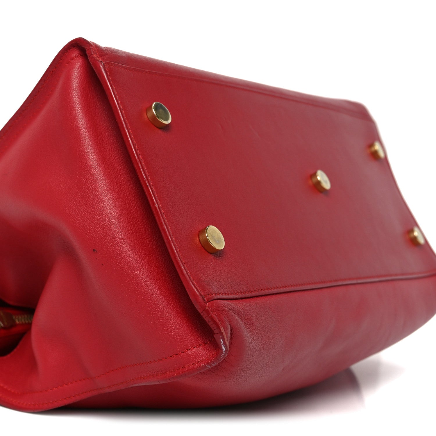 Saint Laurent Calfskin Small Monogram Cabas Lipstick Red 9 of 10