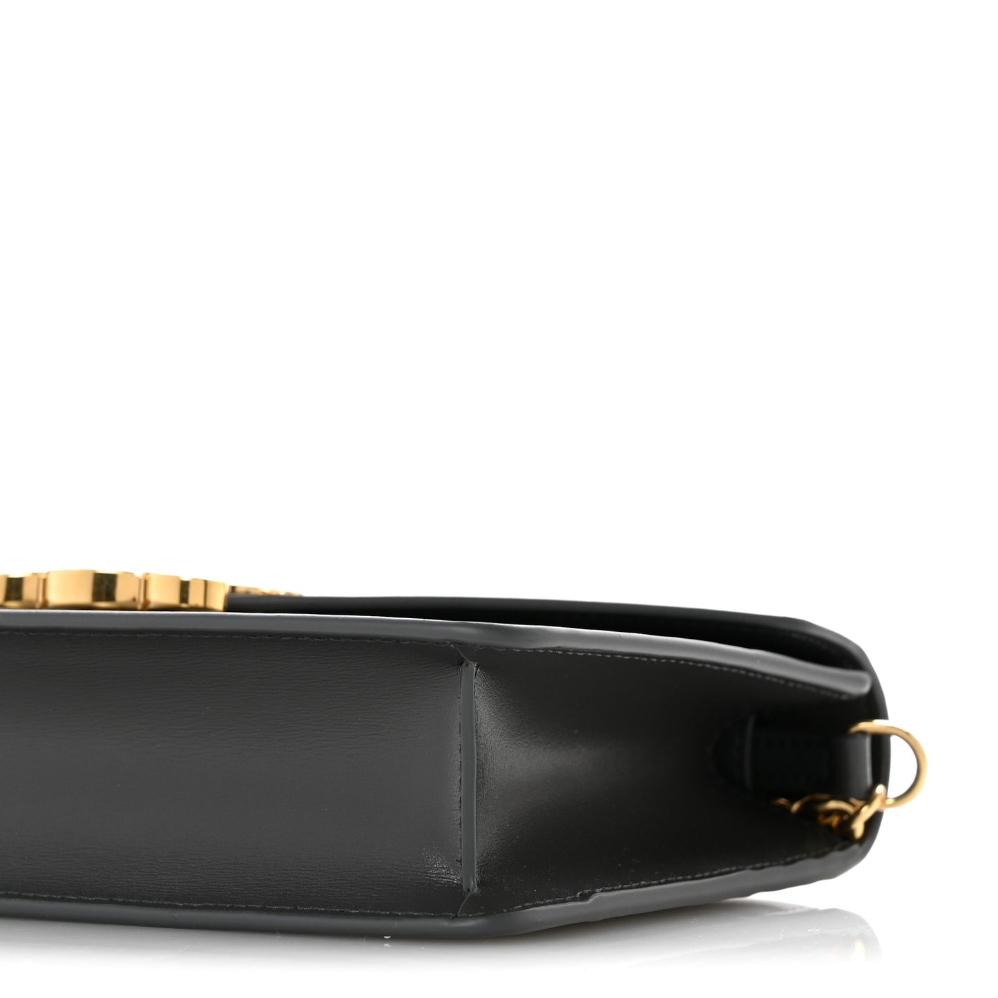 Shiny Calfskin Triomphe Margo Wallet on Chain Anthracite