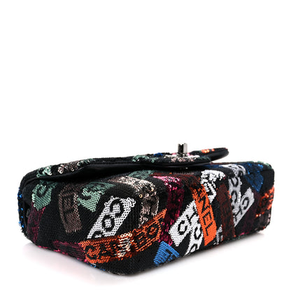Chanel Sequin Logo Small Flap Ruthenium Multicolor 4 of 11