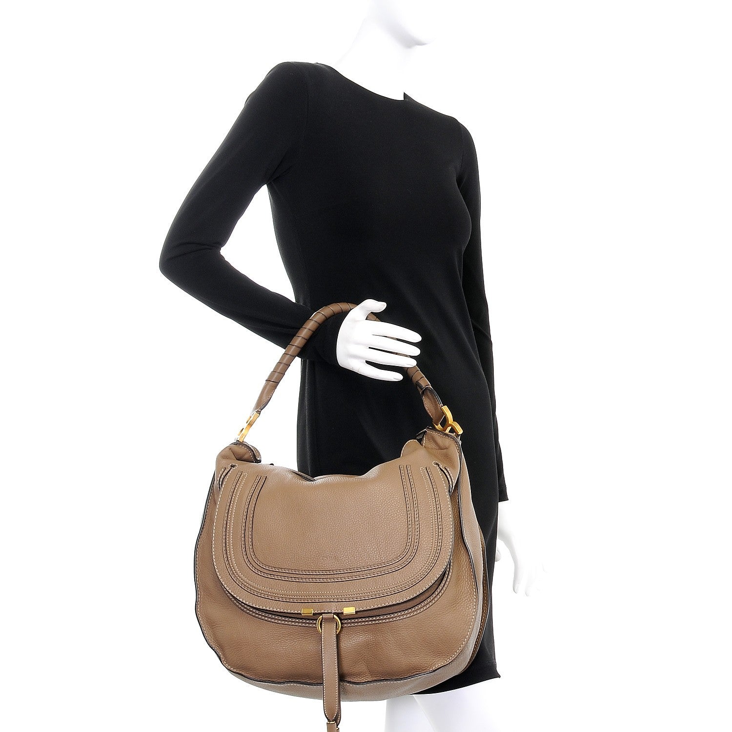 Chloe Calfskin Large Marcie Hobo Nut 2 of 12