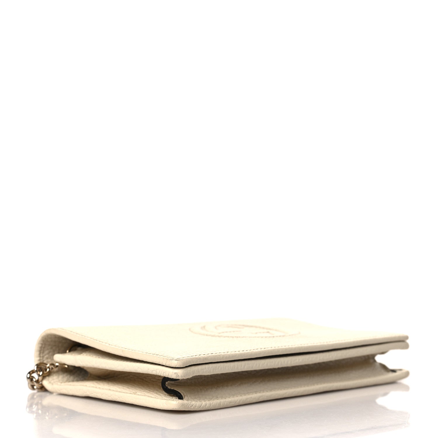 Gucci Pebbled Calfskin Soho Wallet on Chain Ivoire 4 of 9