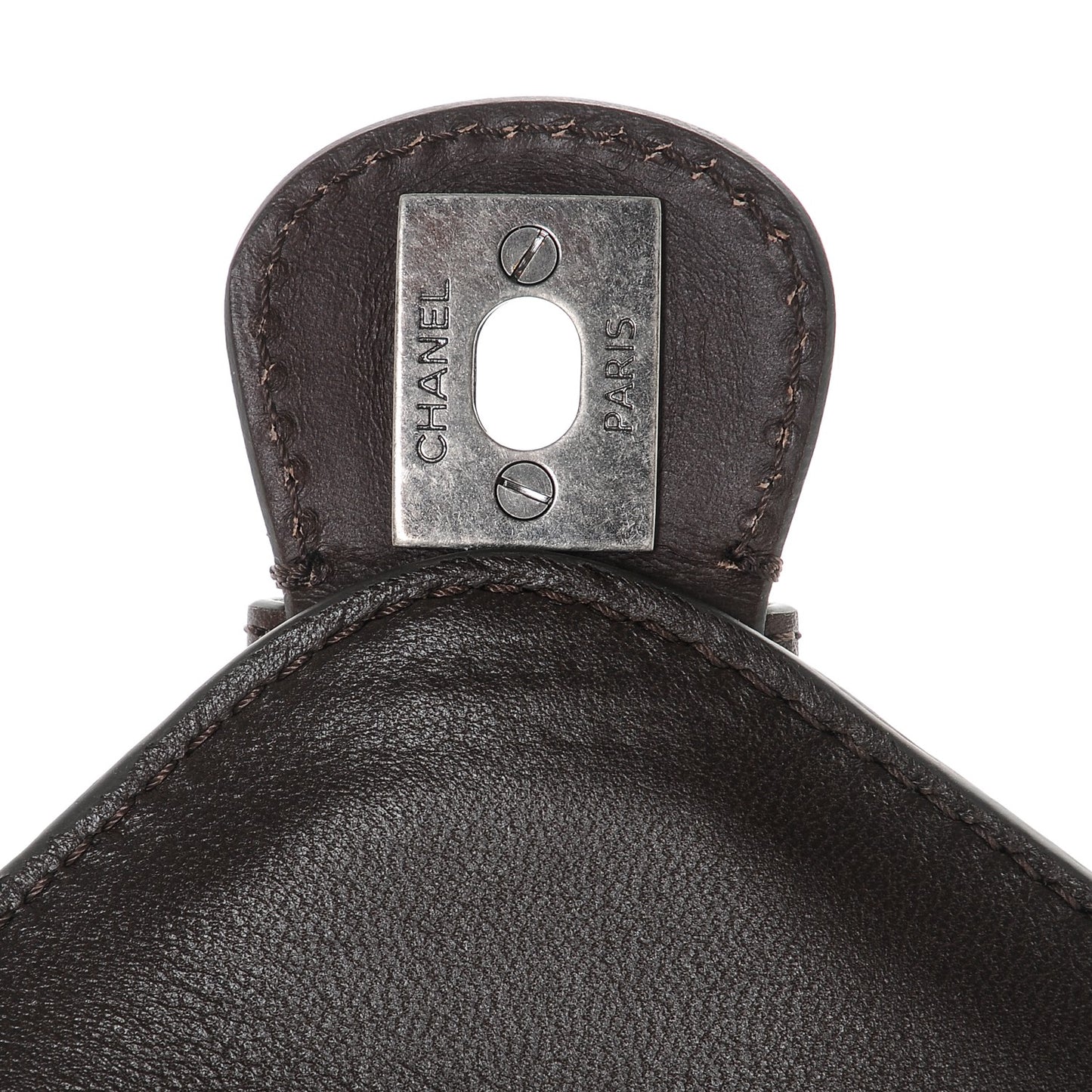Lambskin Pony Hair Saddle Bag Dark Brown