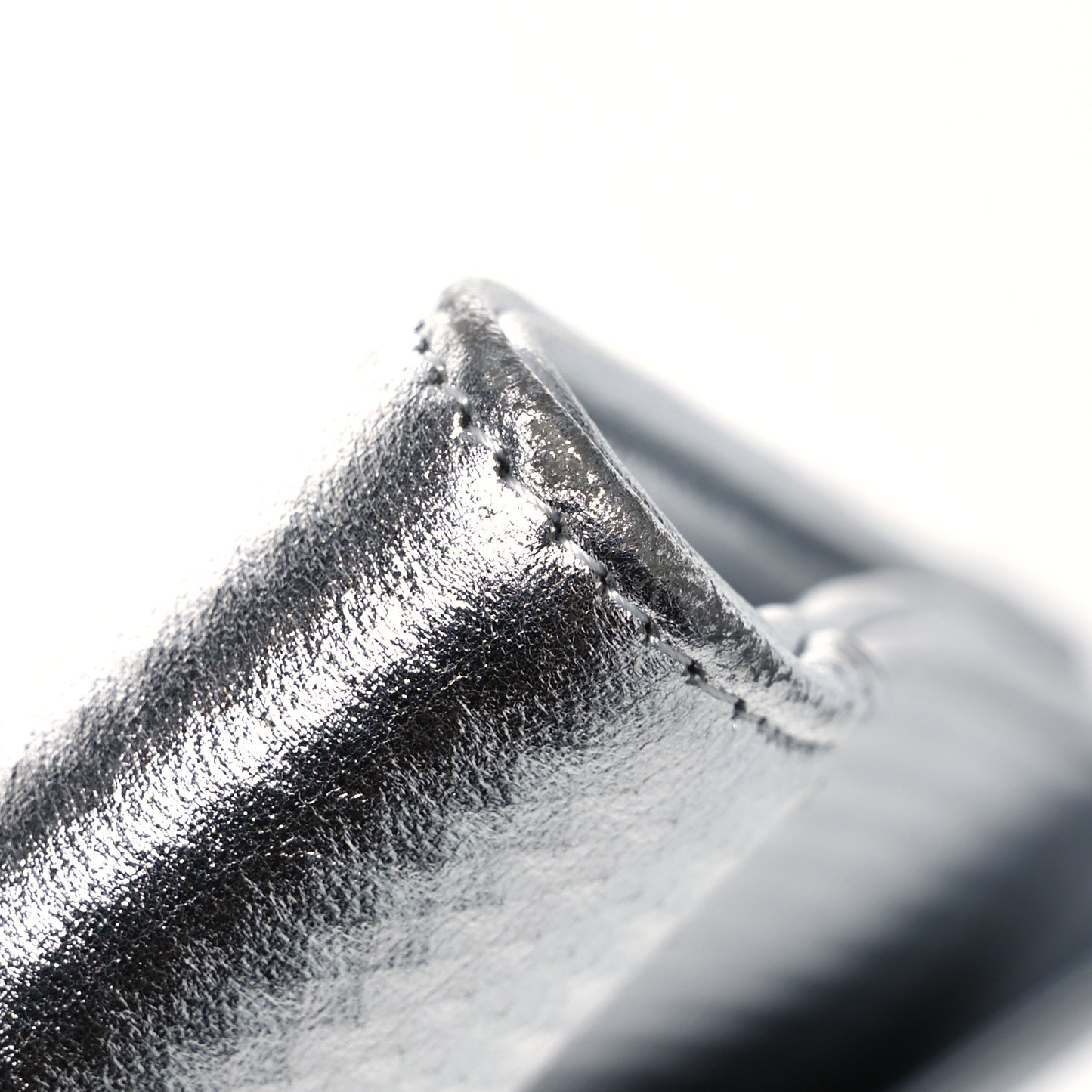 Metallic Lambskin Embossed Envelope Clutch Silver