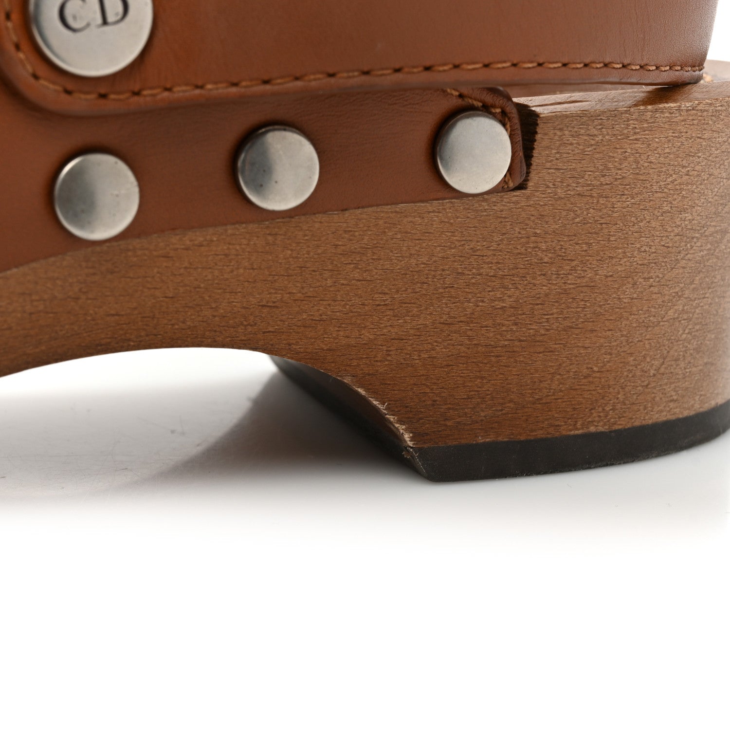 Christian Dior Calfskin Diorquake 20mm Slingback Clogs 38.5 Camel 13 of 18